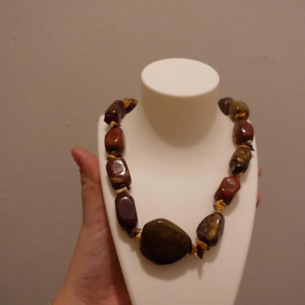 Genuine Stone Statement Necklace